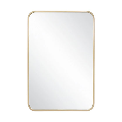 Isla Rectangle Wall Accent Mirror, 30" H x 20" L, Modern Metal Framed, Living Room, Bedroom, Bathroom Vanity Mirror, Gold �?Design House, 596510-GLD