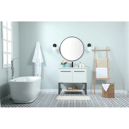 36 inch single bathroom vanity in white