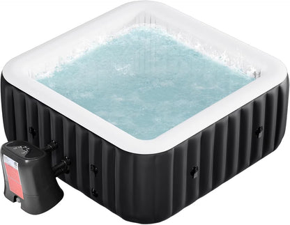 73" X 73" X 25" Inflatable Hot Tub for 4-6 Person Square, 240 Gallon Large Portable Hottub Spa with 130 Bubble Air Jets, Blow Up Spa Bathtub with LED Control Panel, 2 Filter, Temperature up to 104��F