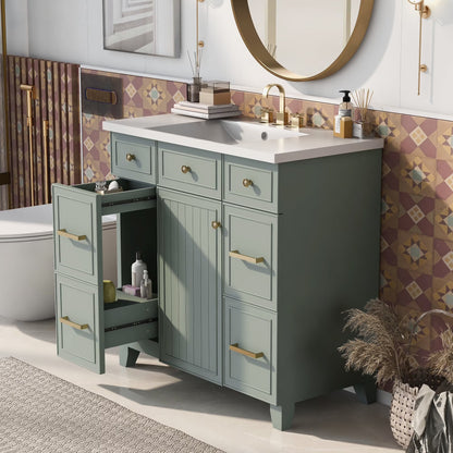 Harper & Bright Designs 36" Bathroom Cabinet Vanity with Sink Combo, Bathroom Storage Cabinet with Drawer and Doors, Gray