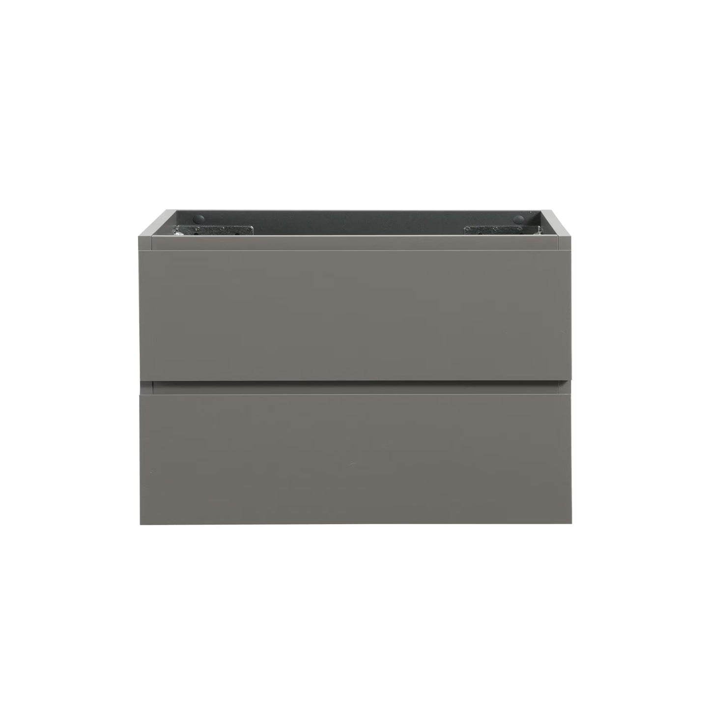 Wall Mount Bathroom Cabinet Without Basin, Gray Two-Drawer Storage Unit with Pre-Assembled Design for Space-Saving Modern Bathrooms