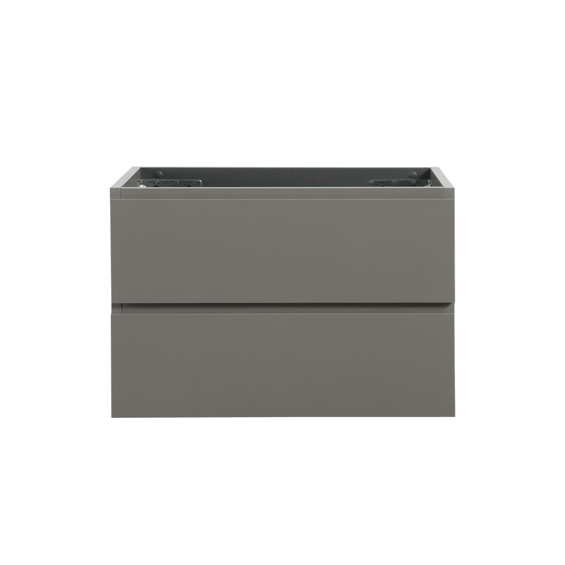 Wall Mount Bathroom Cabinet Without Basin, Gray Two-Drawer Storage Unit with Pre-Assembled Design for Space-Saving Modern Bathrooms