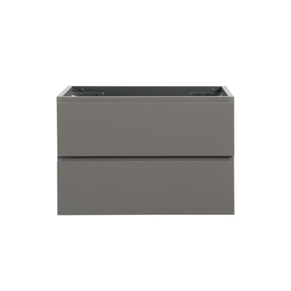 Wall Mount Bathroom Cabinet Without Basin, Gray Two-Drawer Storage Unit with Pre-Assembled Design for Space-Saving Modern Bathrooms