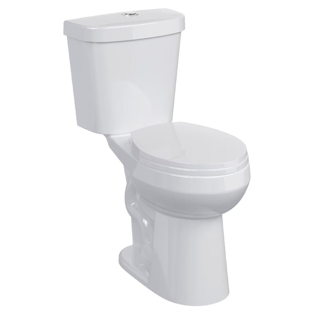 21" Toilet, Two-Piece Toilet, ADA Toilet with Dual Flush, Elongated Toilets for Bathrooms with Soft Close Seat, Universal Height with 1.28 Siphonic Flush Cotton White
