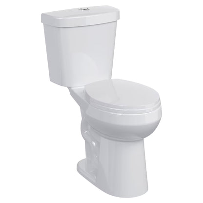 21" Toilet, Two-Piece Toilet, ADA Toilet with Dual Flush, Elongated Toilets for Bathrooms with Soft Close Seat, Universal Height with 1.28 Siphonic Flush Cotton White
