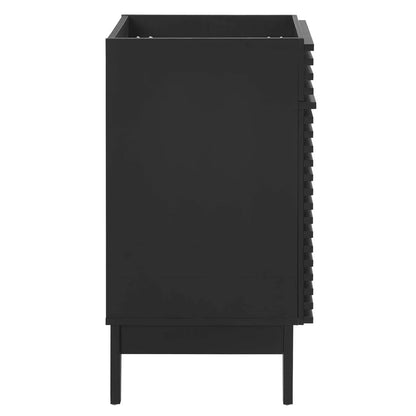 Vanity Cabinet (Sink not included), Black, Wood, Mid Century Hotel Bedroom Bathroom, Modern Contemporary HB33433