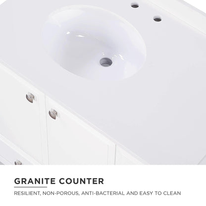 DHP Metcalfe 36 Inch Bathroom Vanity, White