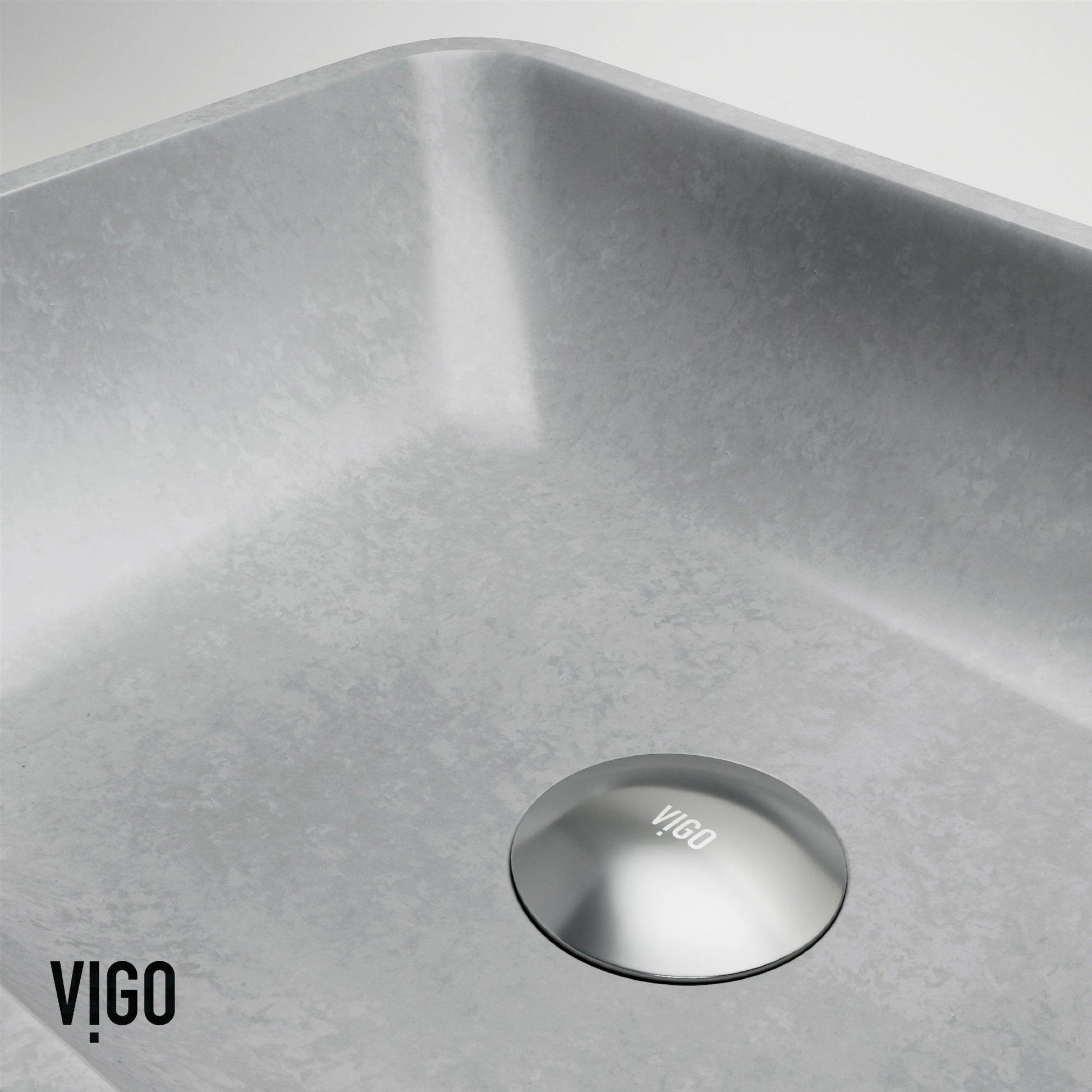 VIGO Duomo Gothic Gray Concreto Stone 18 in. L x 13 in. W x 4 in. H Rectangular Vessel Bathroom Sink