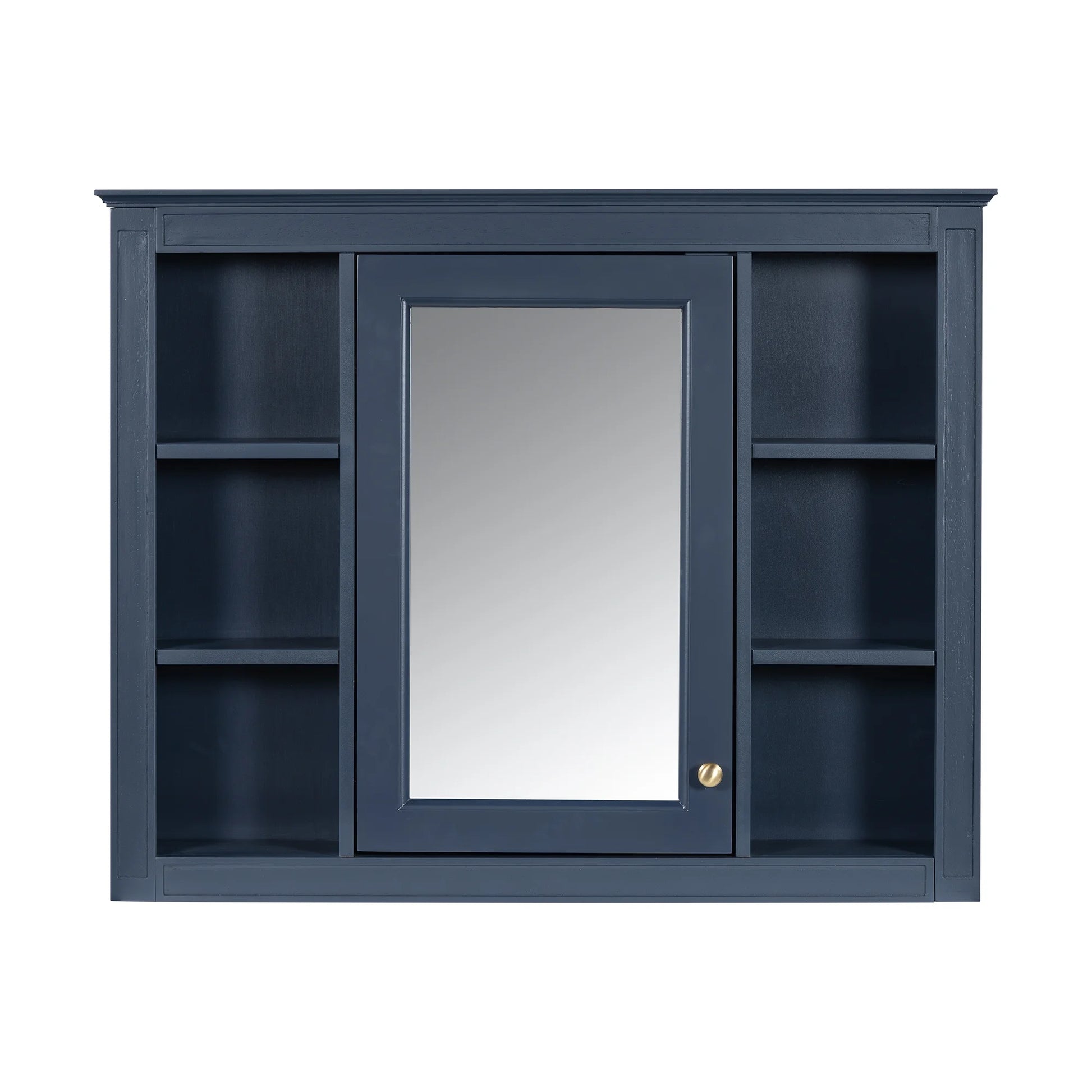 Euroco Wall Mounted Bathroom Mirror Cabinet �?Triple Door Vanity Storage with Concealed Shelves, Modern Design, Durable Construction, Easy Assembly