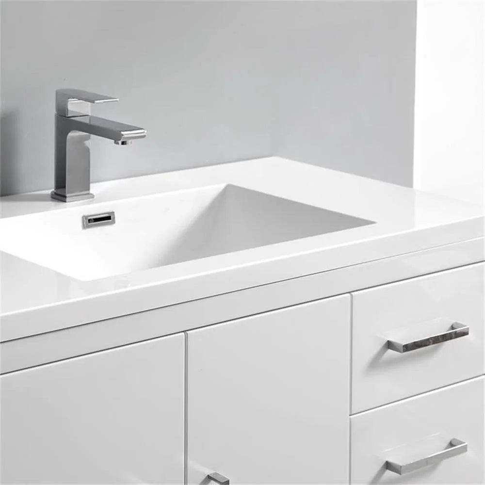 Fresca Imperia 36" Free Standing Wood Bathroom Vanity - Right in Glossy White