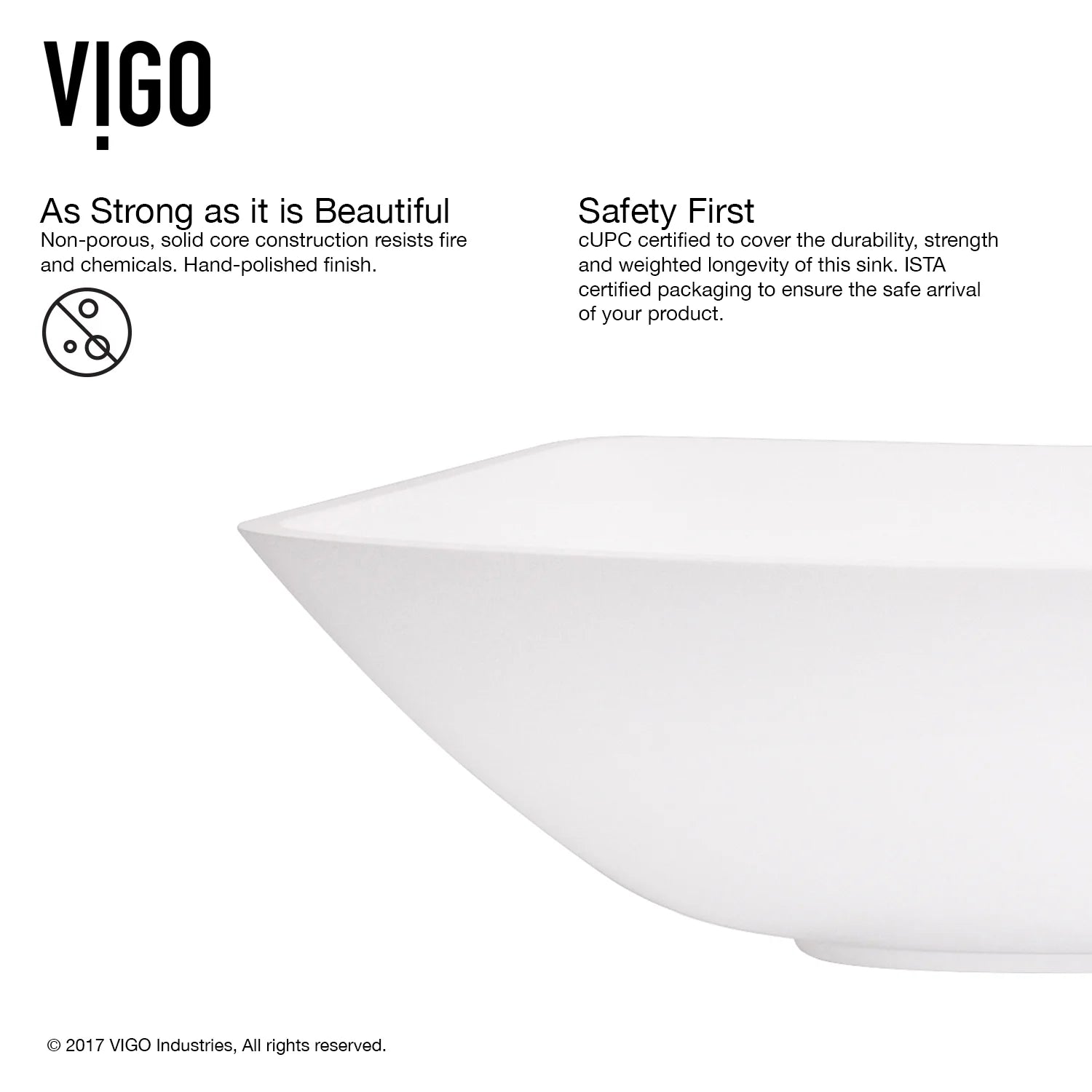 VIGO Hyacinth Modern White Matte Stone 14 in. L x 14 in. W x 4 in. H Square Vessel Bathroom Sink