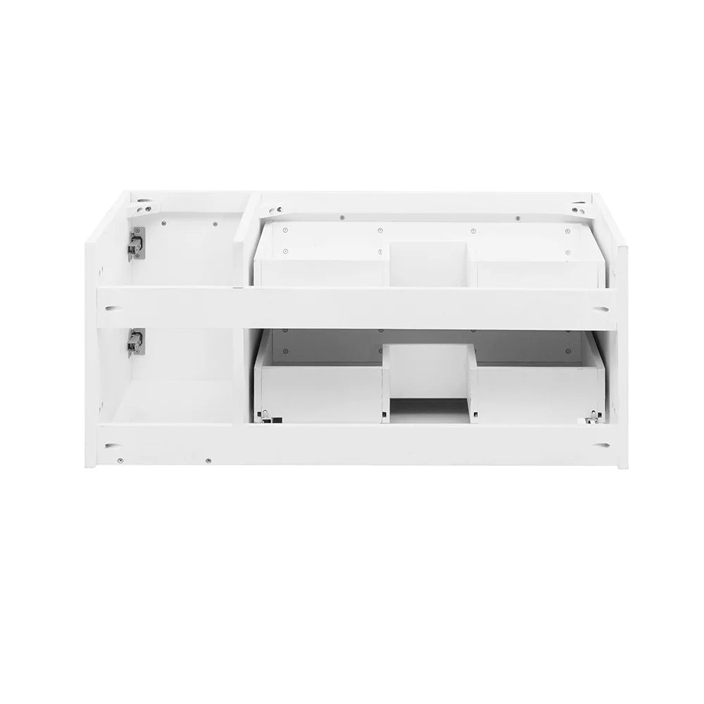 Fresca Lucera 36" White Wall Hung Vessel Sink Modern Bathroom Cabinet - Left Version