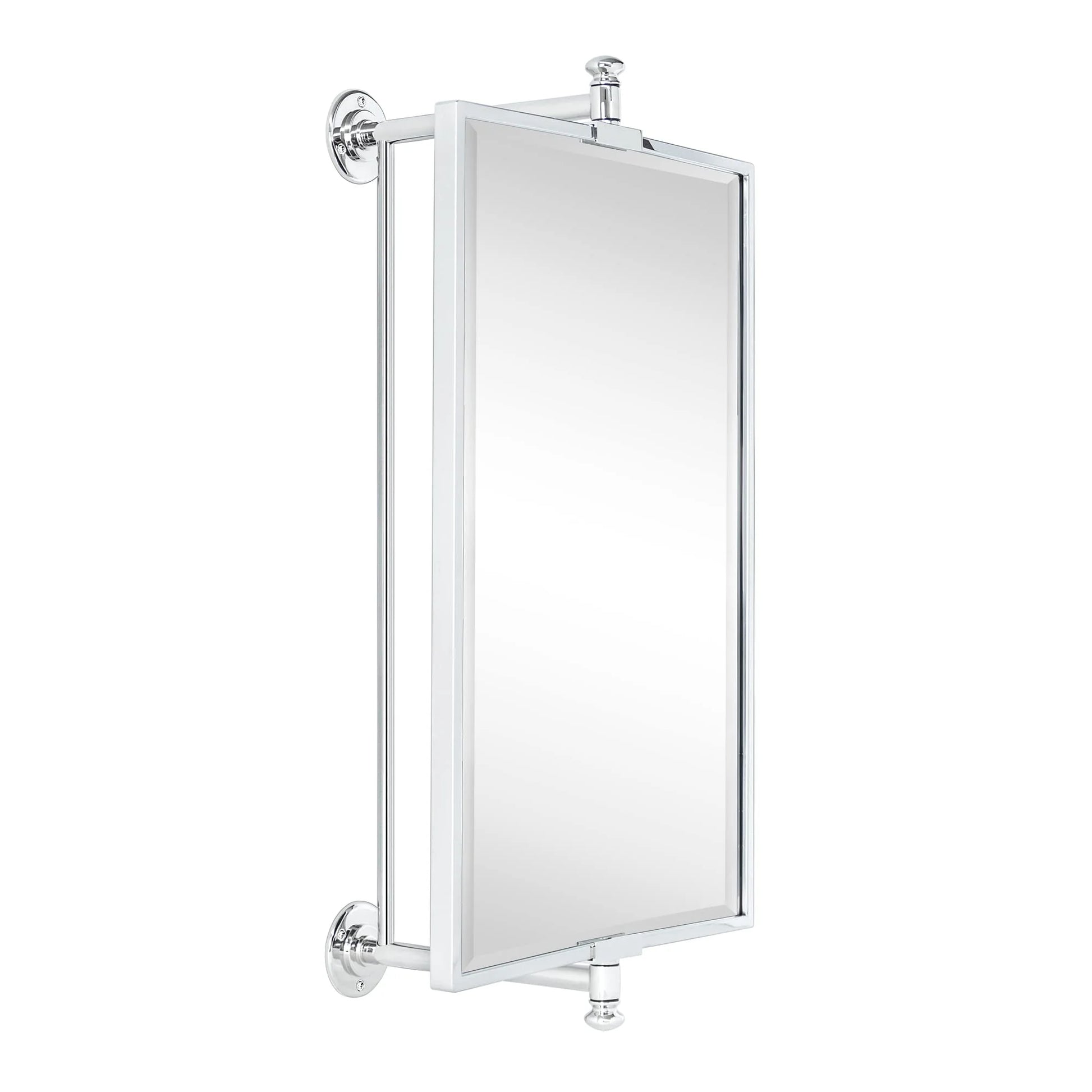 TEHOME Black Beveled Rectangle Pivot-N-View Bathroom Vanity Mirror 14x22"