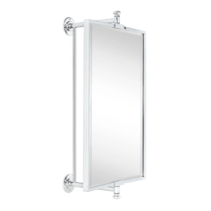 TEHOME Black Beveled Rectangle Pivot-N-View Bathroom Vanity Mirror 14x22"