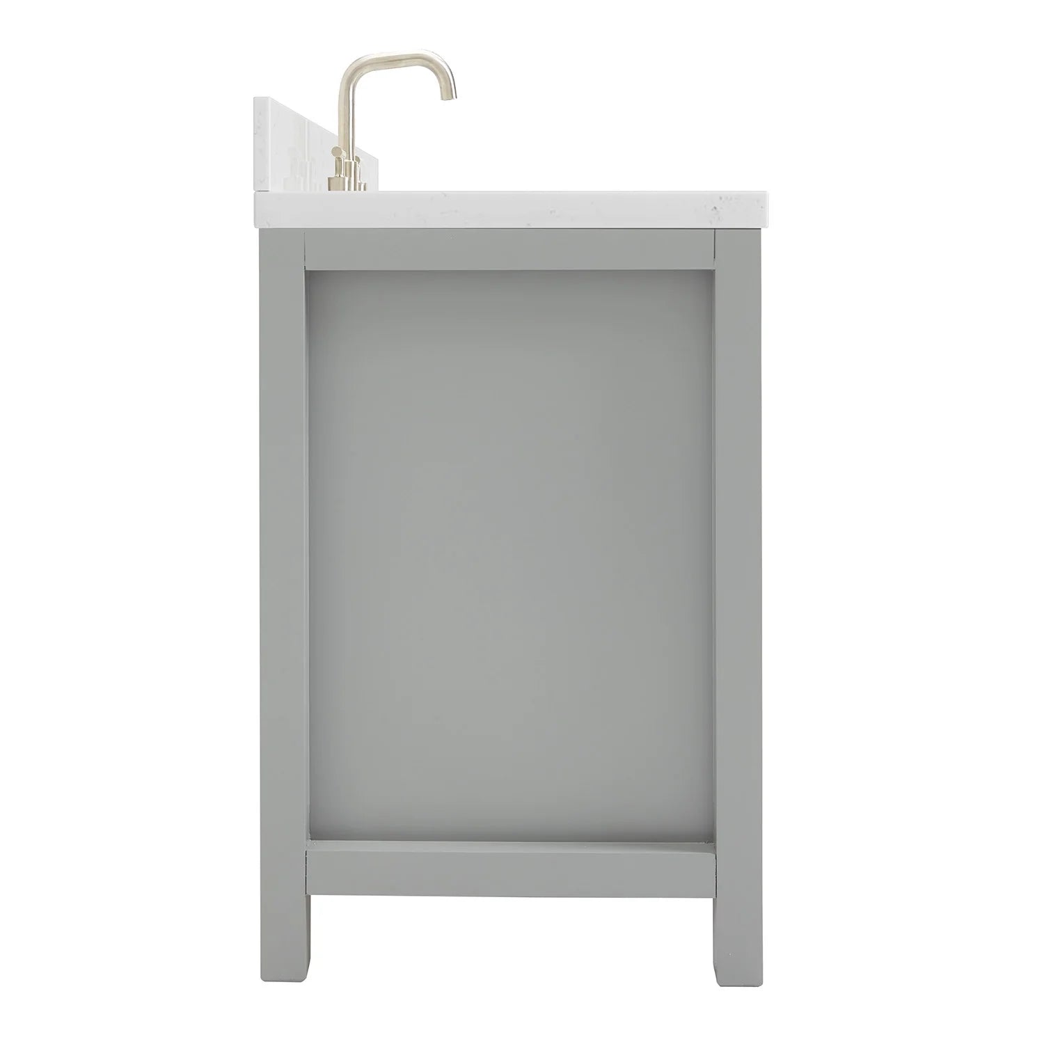 ARIEL Bristol 54 Inch Single Rectangle Sink Bathroom Vanity With Carrara White Quartz Countertop 1.5 Edge In Grey