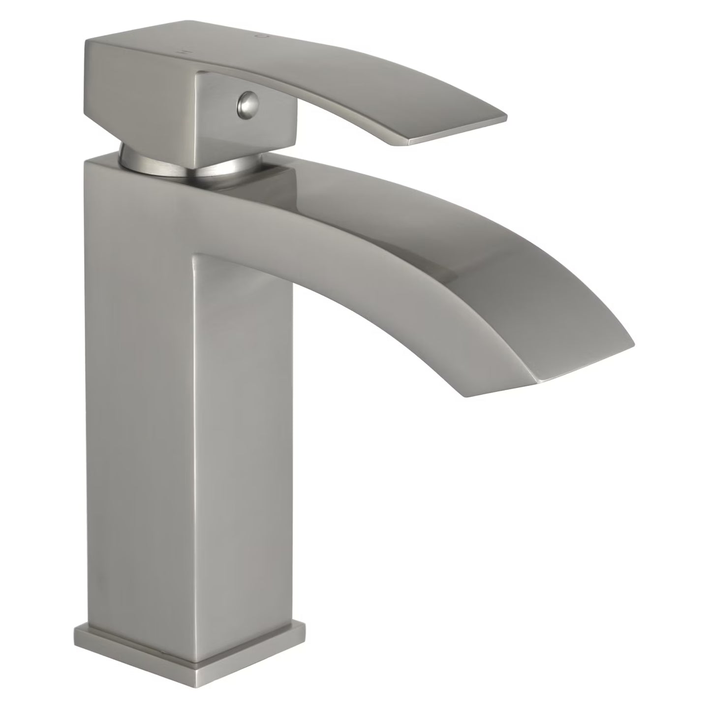 Marella 6" Single Hole Single Handle Modern Bathroom Sink Faucet, Matte White/Polished Chrome