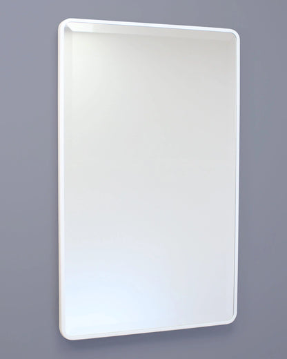 16x26 Austin Farmhouse Metal Framed Rounded Rectangle Recessed Bathroom Medicine Cabinet, Beveled Mirror, 14x24 in-Wall Opening, Powder-coated Steel, Adjustable Glass Shelves, Magnet Close, Gold