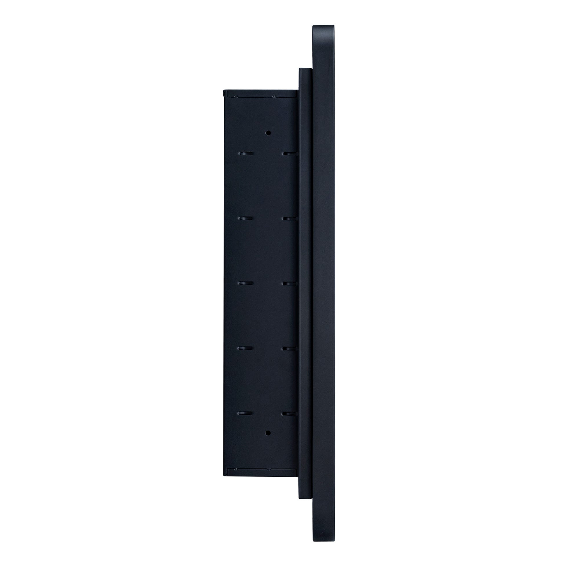 TEHOME Black Rectangle Recessed Bathroom Medicine Cabinet with Mirror Stainless Steel Metal Framed Rounded Rectangular Bathroom Cabinet with Mirror 16x24''