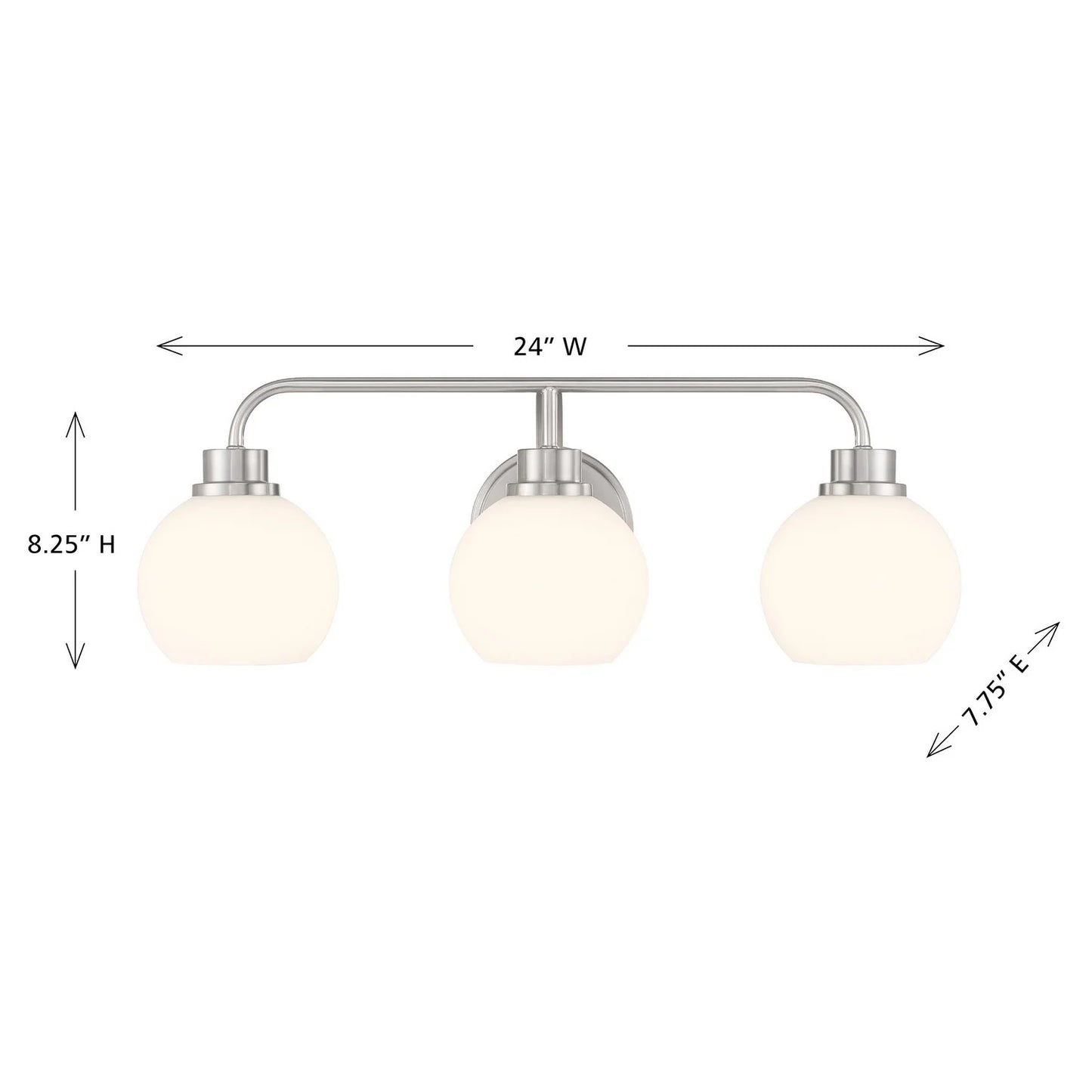 Bathroom Vanity Light in Brushed Nickel