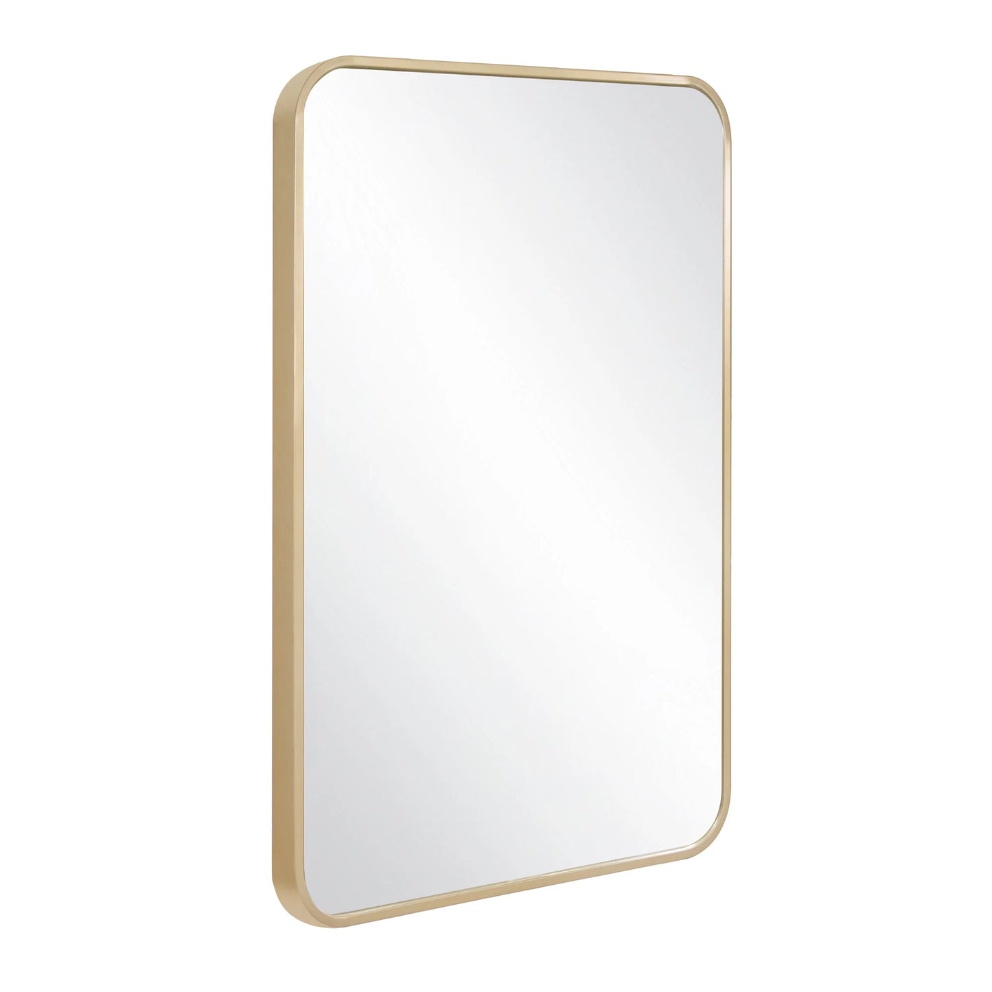 Isla Rectangle Wall Accent Mirror, 30" H x 20" L, Modern Metal Framed, Living Room, Bedroom, Bathroom Vanity Mirror, Gold �?Design House, 596510-GLD