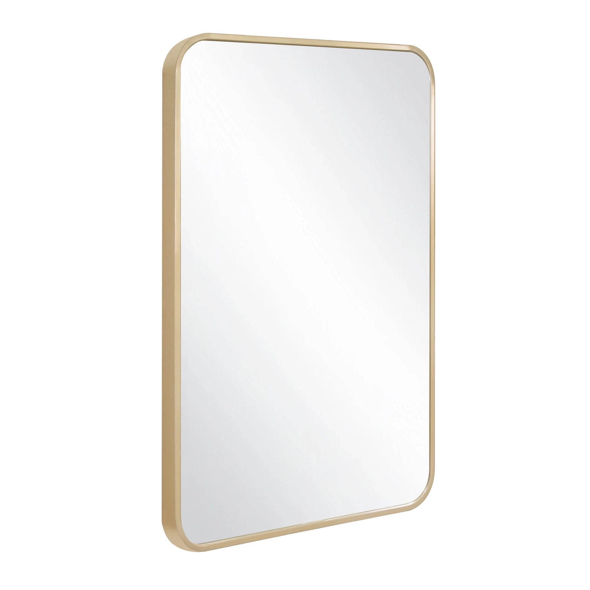 Isla Rectangle Wall Accent Mirror, 30" H x 20" L, Modern Metal Framed, Living Room, Bedroom, Bathroom Vanity Mirror, Gold �?Design House, 596510-GLD
