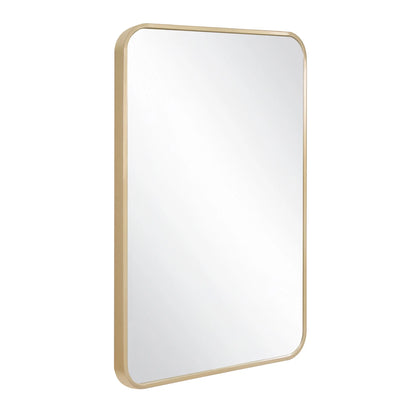 Isla Rectangle Wall Accent Mirror, 30" H x 20" L, Modern Metal Framed, Living Room, Bedroom, Bathroom Vanity Mirror, Gold �?Design House, 596510-GLD