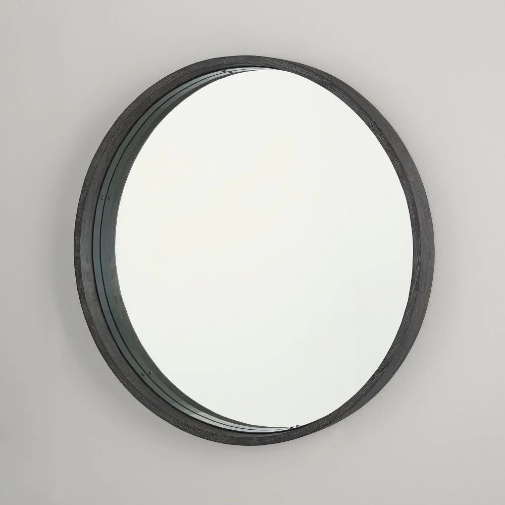 Capital Lighting 735801Mm 31" Diameter Circular Metal Framed Bathroom Mirror - Carbon Grey