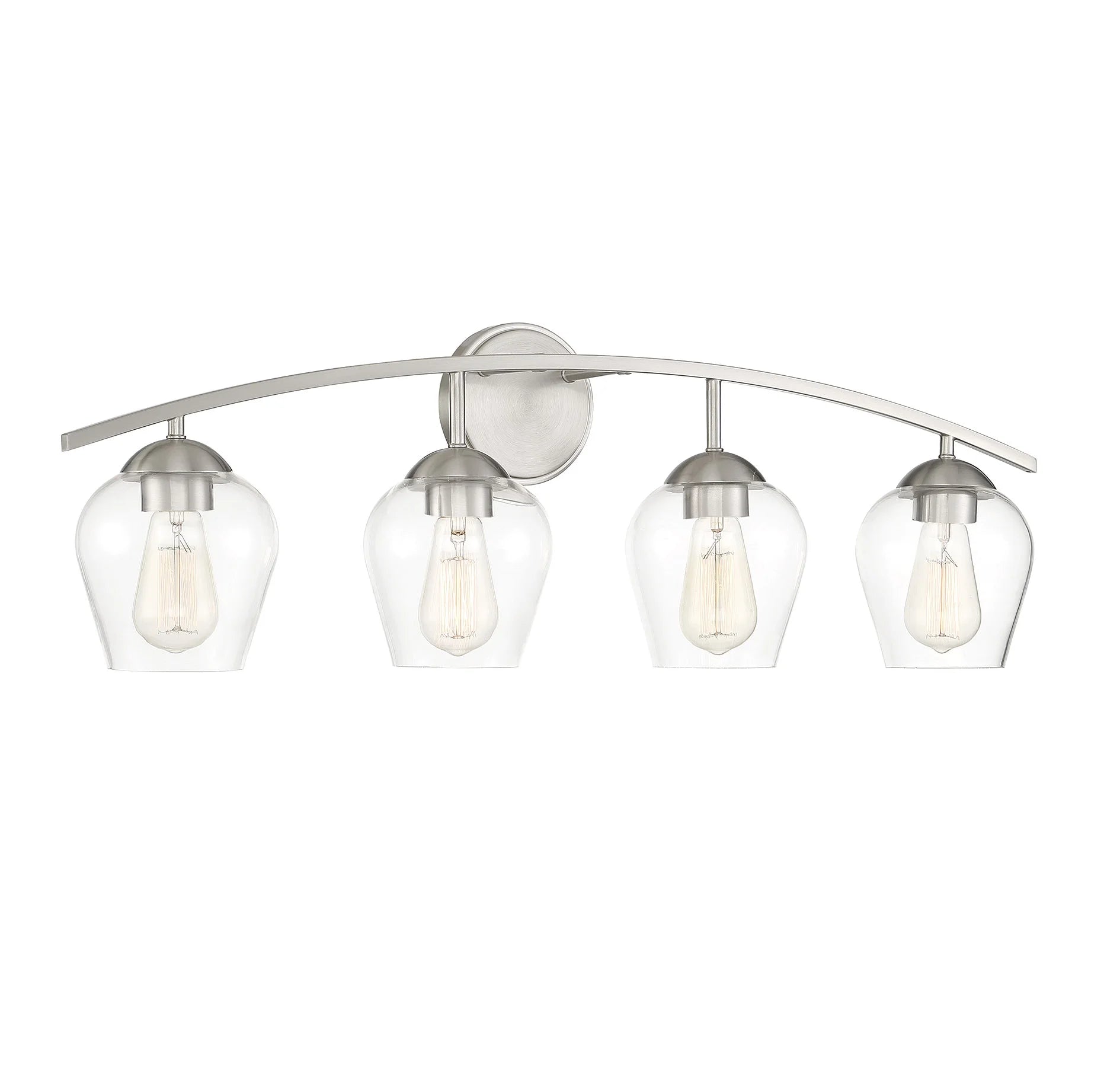Trade Winds Lighting 4-Light Bathroom Vanity Light In Brushed Nickel