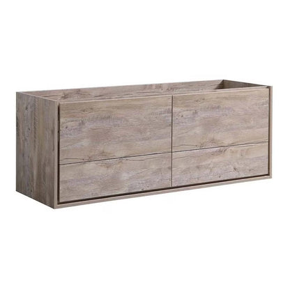 Fresca Catania 60" Wall Hung Single Sink Wood Bathroom Cabinet in Glossy White