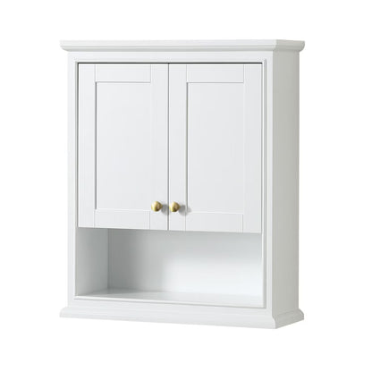 Wyndham Collection Deborah Over-the-Toilet Bathroom Wall-Mounted Storage Cabinet in Dark Gray with Matte Black Trim