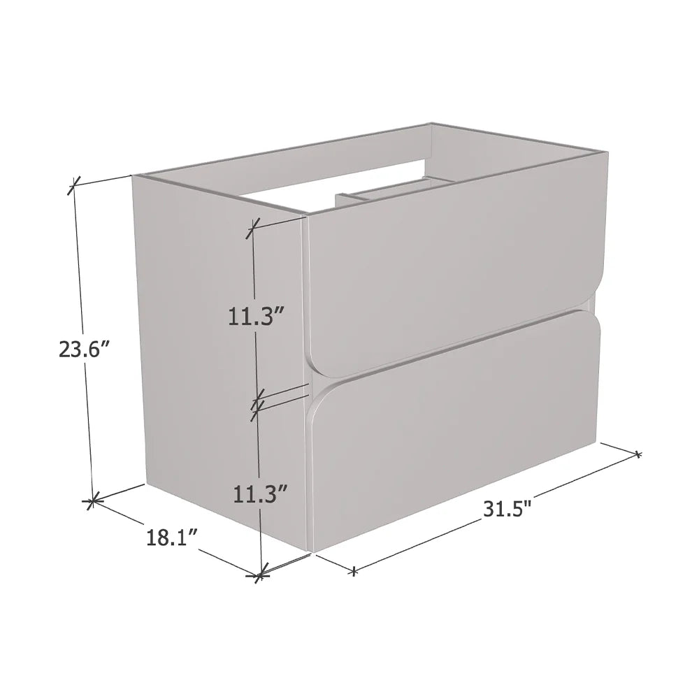 Azurro 2S 80 Floating Bathroom Vanity (32" Width)