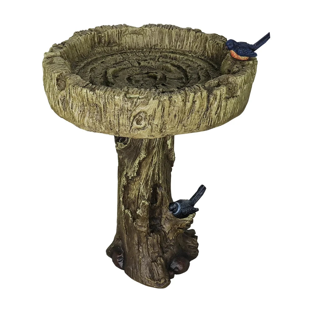 Trunk Shape Birdbaths for Outdoors, 18in Wide Garden Bird Bath Statues, Outdoor Decor for Garden, Patio, Yard, Deck