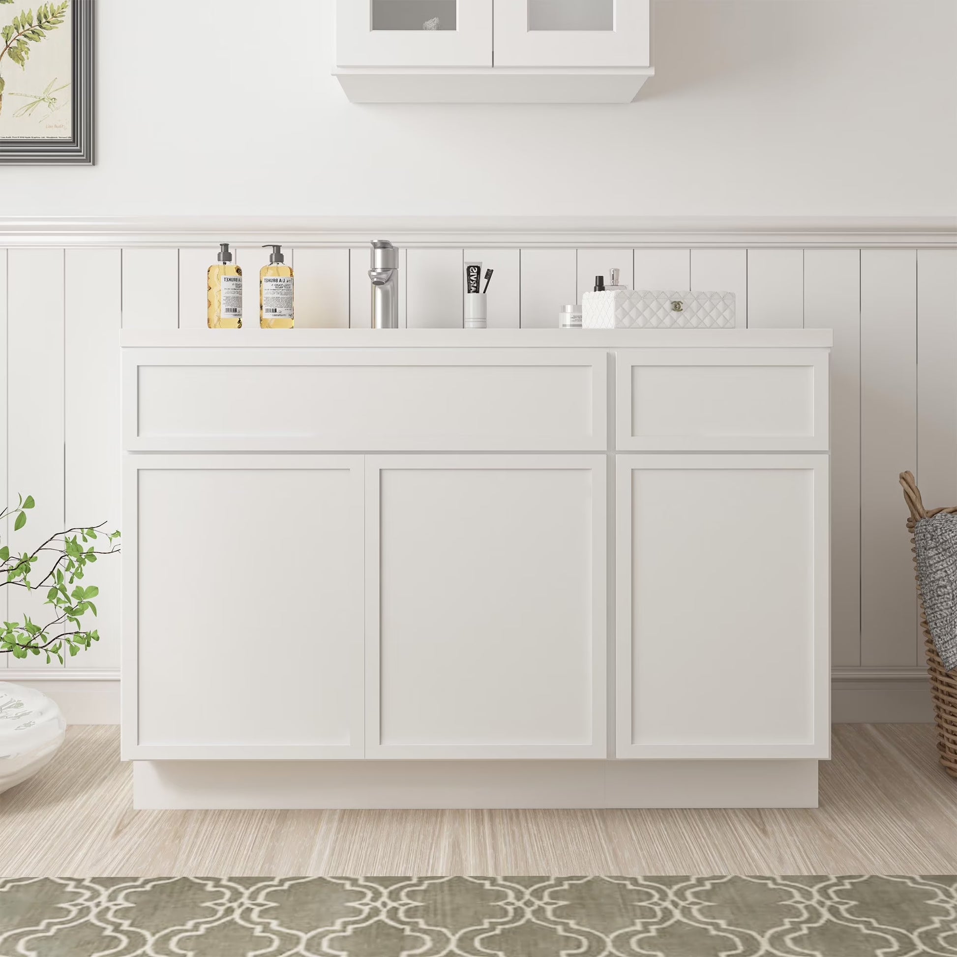51" Freestanding Bathroom Vanity Cabinet without Top in Sea Green