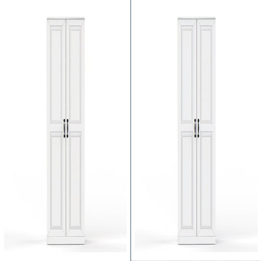 Storage Cabinet/Pantry cabinets, Soft White Finish, 71" Tall Wood Cupboard with 2 Door and 3 Adjustable Shelves for Kitchen, Dining Room, Living Room, Bathroom (Style 1)
