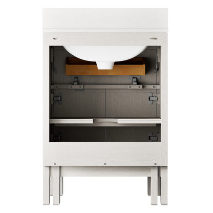 Kohler Solive Bathroom Vanity with Sink and Quartz Top in White