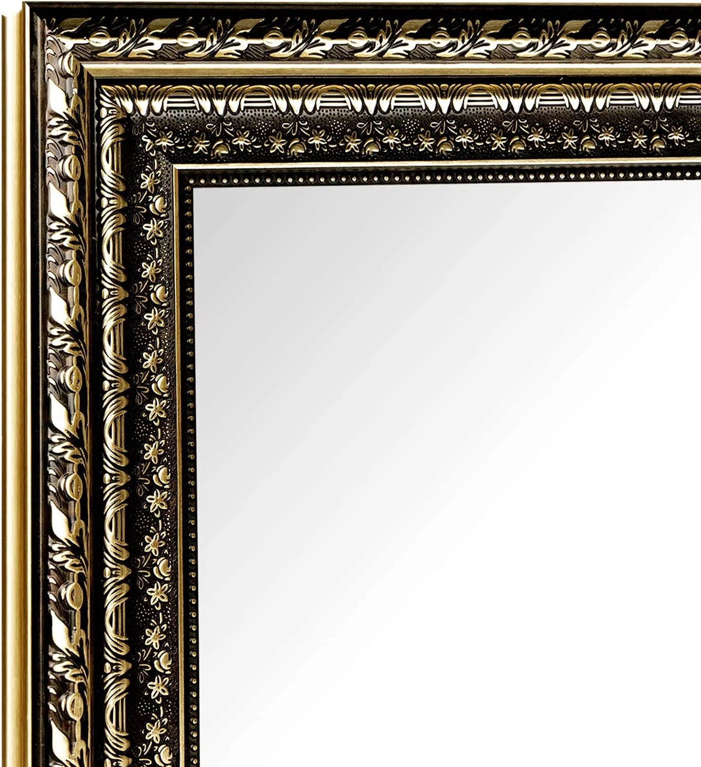 H-A Black&Gold Framed Rectangle Bathroom Mirrors for Wall,Wall Mounted Vintage Mirror Vertical or Horizontal Hanging for Living Room,Bedroom (40''x24''Vintage)