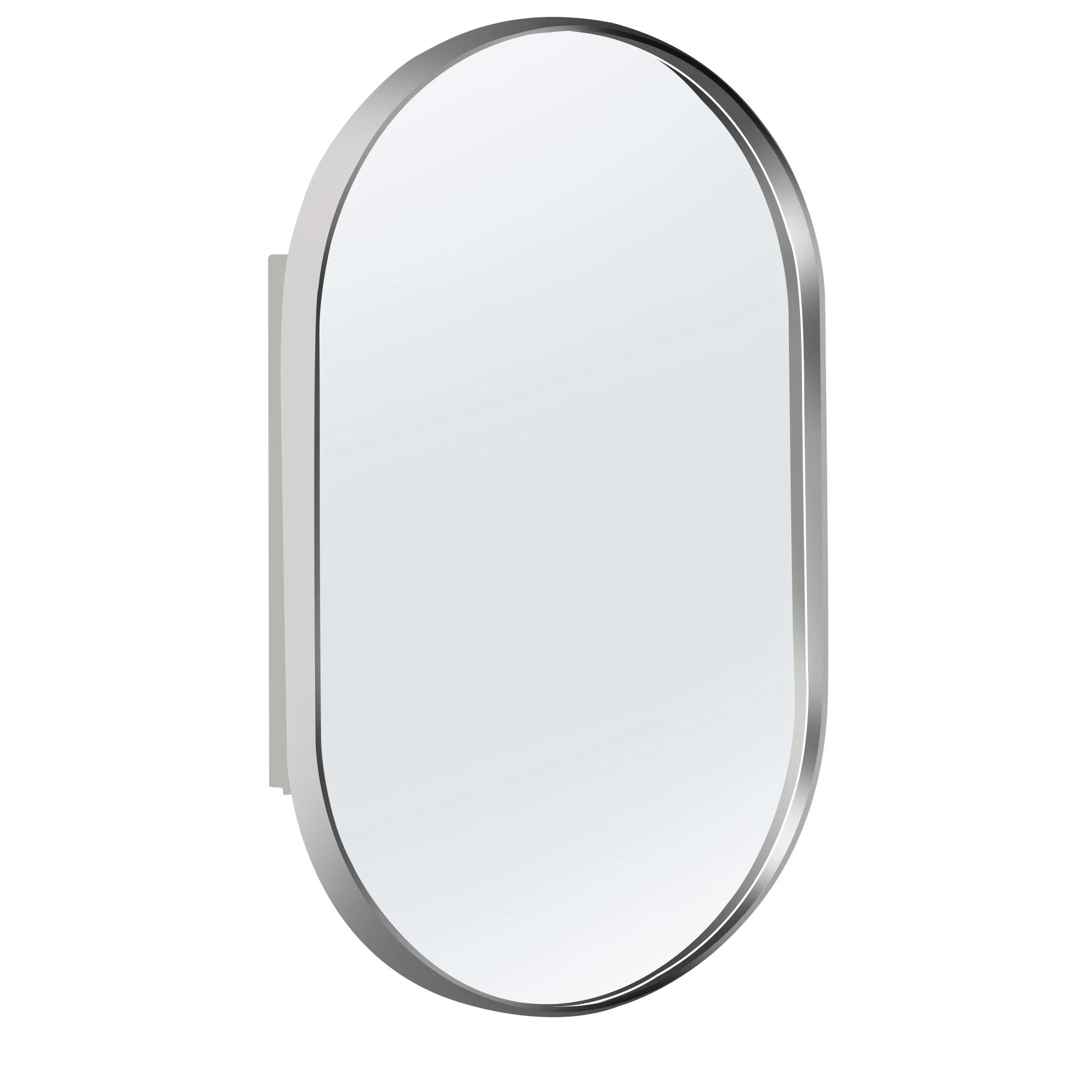 Soges Oval Bathroom Mirror Cabinet Medicine Cabinet Iron Frame with 2 Adjustable Shelves, Recess or Surface Mounted Installation, 34" x 20", Black