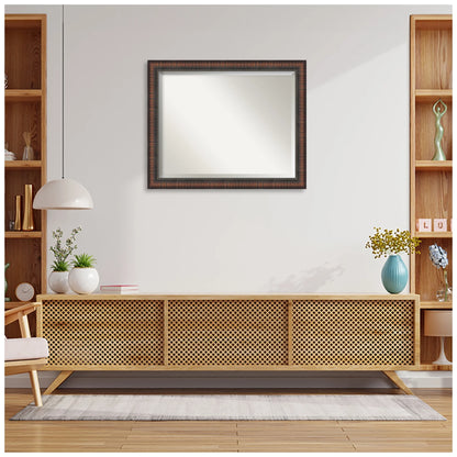 Amanti Art Caleb Brown Beveled Bathroom Wall Mirror