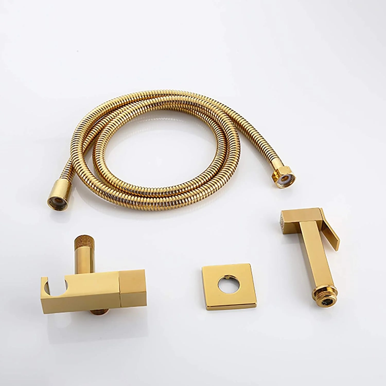 Handheld Bidet Sprayer for Toilet with Single Cold Water, Wall Mounted Toilet Bidet Sprayer Kit Brass Bathroom Cloth Diaper Sprayer Set for Personal Hygiene,Gold