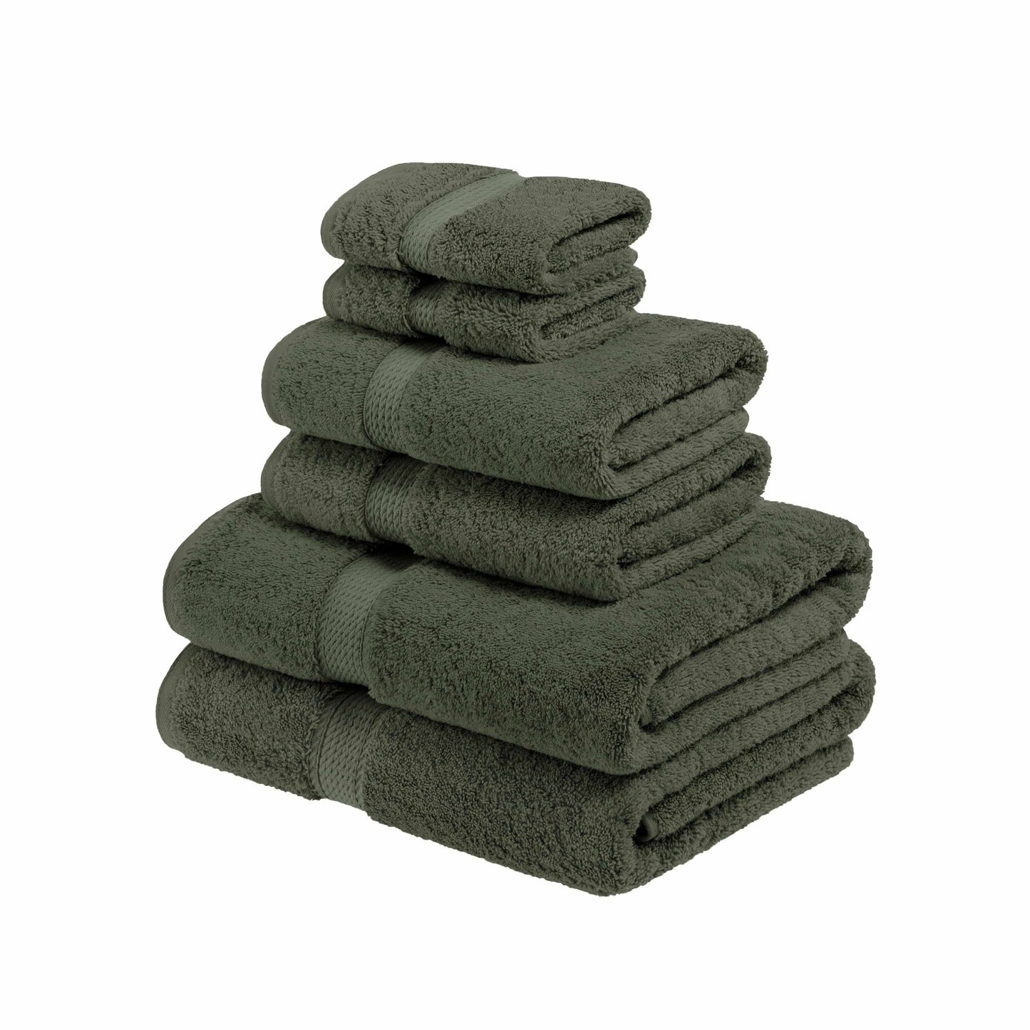 Egyptian Cotton 900 GSM Hotel Quality 6-Piece Towel Set, 2 Face, 2 Hand, and 2 Bath Red