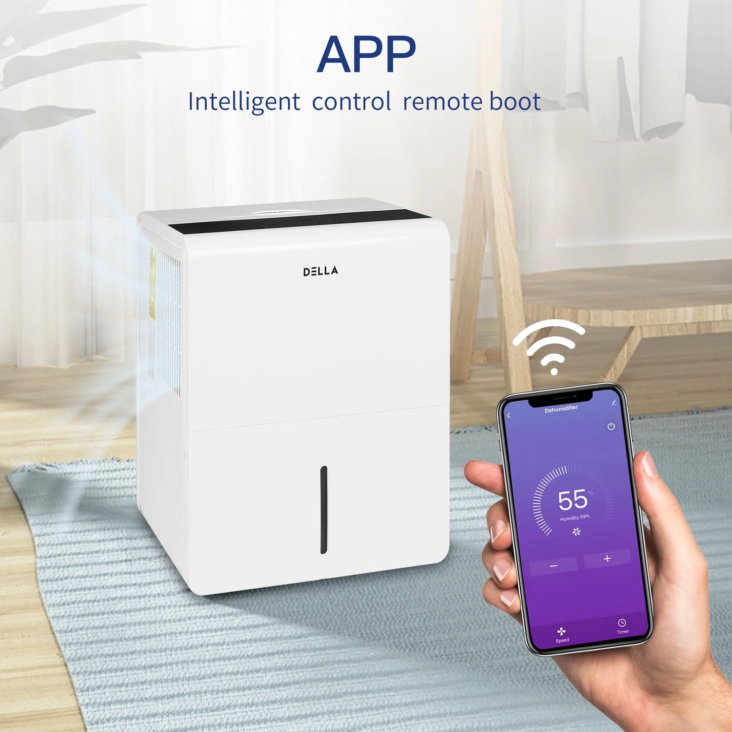 DELLA 3000 Sq. Ft Smart Dehumidifier WIFI, 35 Pint DOE (Previously 50 pint), 115V Energy Star Appliance, Ideal for Basements, Large & Medium Roo\ms, and Bathrooms