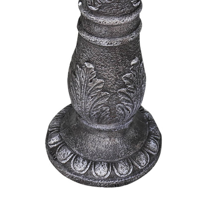 24.4 Inch Height Outdoor Bird Bath - Fibre Reinforced Concrete Large Bird Bath Stylish with Modern Pedestal for Garden, Patio, Lawn, Backyard