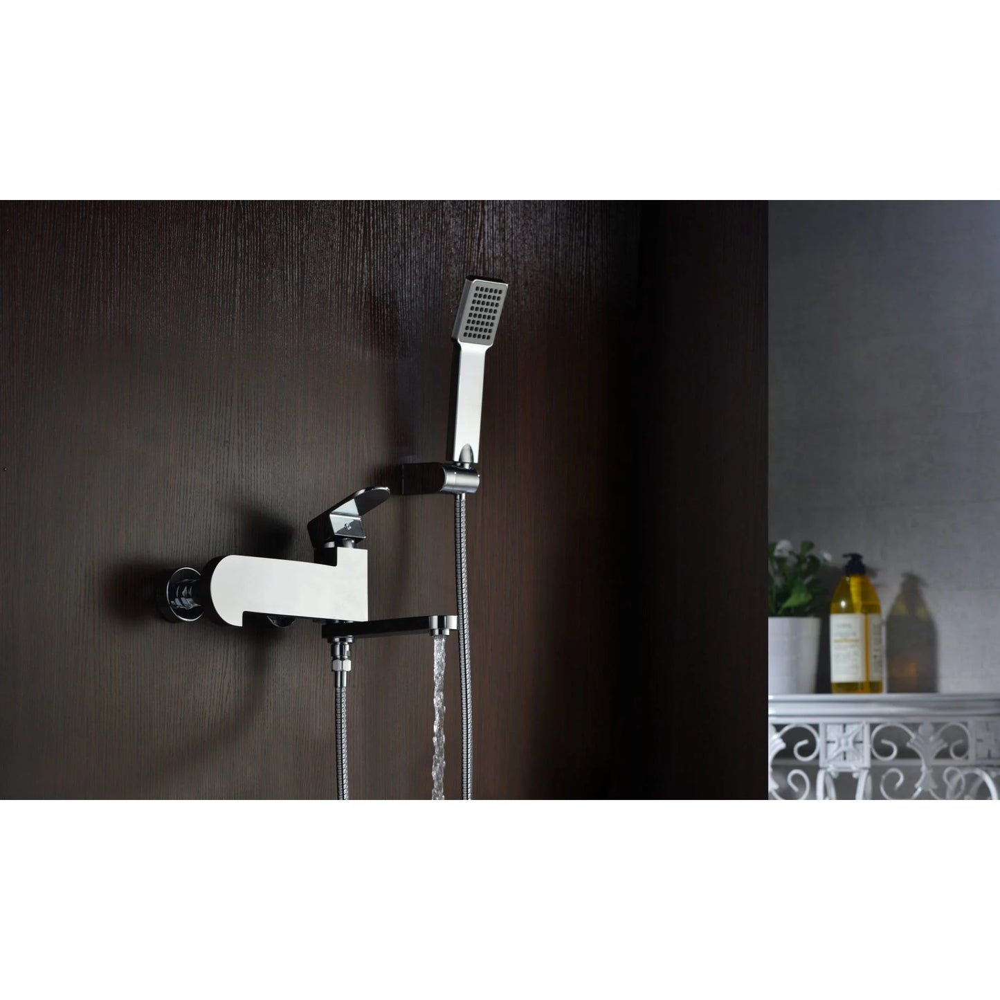Anzzi SH-AZ042 Echo Series Single Handle Bath Faucet & Handheld Sprayer Set in Polished Chrome