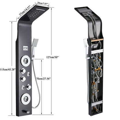 Bathroom Senlesen Stainless Steel LED Shower Panel Tower Faucet Set System Massage Body Jet