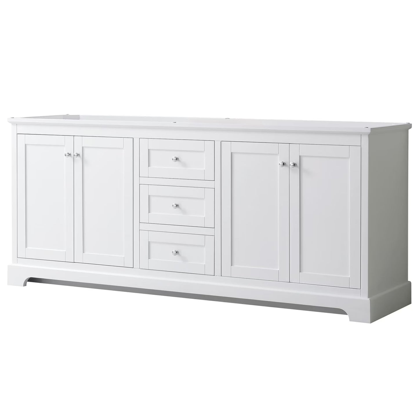 Wyndham Collection 80" Wood Double Bathroom Vanity without Mirror in Blue
