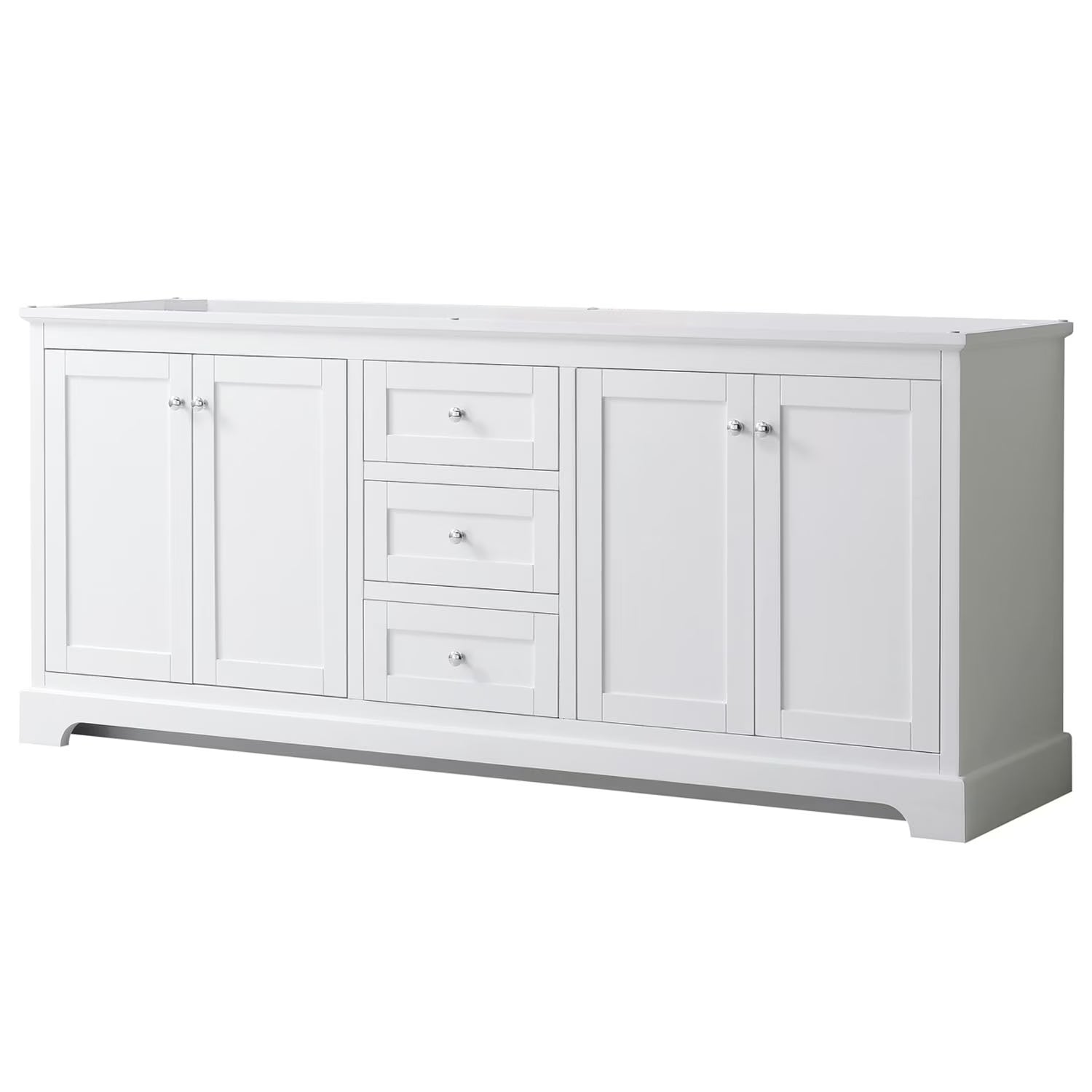 Wyndham Collection 80" Wood Double Bathroom Vanity without Mirror in Blue