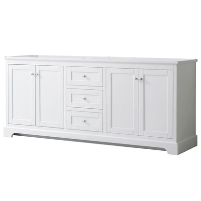 Wyndham Collection 80" Wood Double Bathroom Vanity without Mirror in Blue