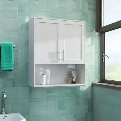 EBQOSK Wall Mounted Bathroom Cabinet, 31.5"D x 11.81"W x 37.8"H Vanity Mirror Cabinet with Facial Tissues Slot and Multifunctional Storage Area, Storage Cabinets for Laundry Bathroom White Style 2