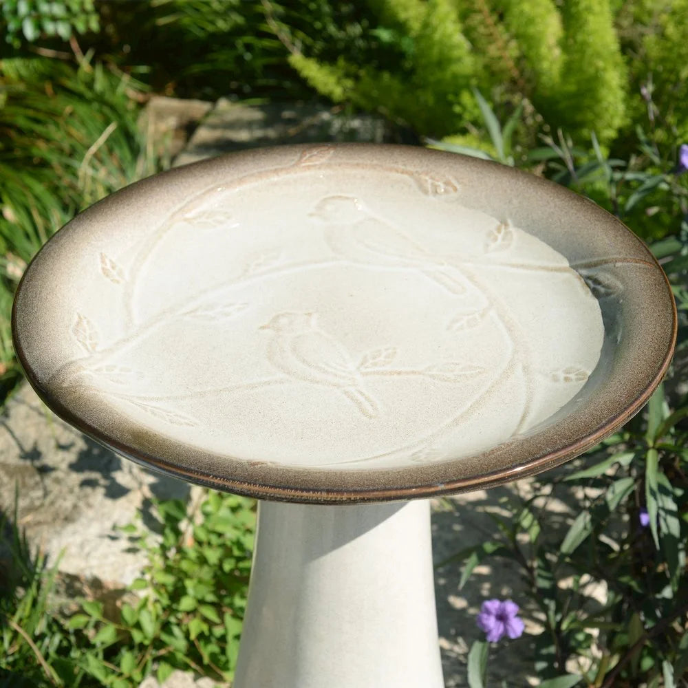 Hi-Line Gift Ltd. Ceramic Birdbath - Ivory Elegance