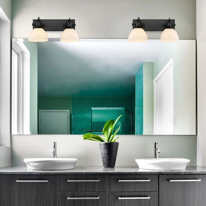 Hines 2 Light Bath Vanity in Chrome with Seeded Glass